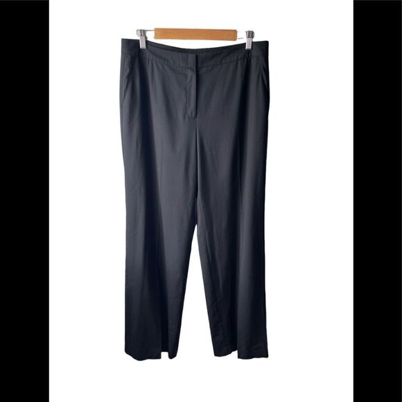 𝅺st John Caviar black wide leg wool pants size 10 - Picture 1 of 12